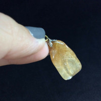 Rutilated Quartz Pendant 170804 with Gold Plated Metal Metaphysical Healing