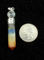 One (1) Quartz Crystal Topped Chakra Stone Point Pendant Metaphysical Crystal 