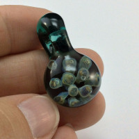 Lampwork Glass Pendant 170802 Jewelry Decoration Green Clear