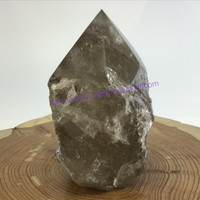 MeldedMind Polished Natural Point Smoky Quartz 3.77in 15oz Crystal Stone Decor