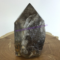 MeldedMind Polished Natural Point 3.93in 100mm Smoky Quartz Crystal Stone Decor