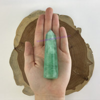 MeldedMind Green Fluorite 96mm 93g Crystal Stone Obelisk Point Wand