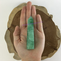 MeldedMind Green Fluorite 96mm 93g Crystal Stone Obelisk Point Wand