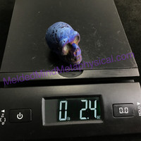 MeldedMind Titanium Coated Pyrite Skull 40mm 2oz Display Healing