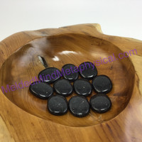 MeldedMind One (1) Nuummite Palm Stone 41-43mm Natural Black Crystal 293