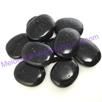 MeldedMind One (1) Nuummite Palm Stone 41-43mm Natural Black Crystal 293