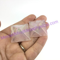 MeldedMind265 One (1) Rose Aura Pyramid Decor Display Pink