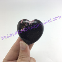 MeldedMind310 Rhodonite Heart Palm Stone 40mm Smooth Worry Pocket Metaphysical