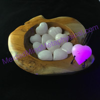 MeldedMind280 ONE(1) Fluorescent Pink Mangano Calcite Heart Stone 51-58mm Love 