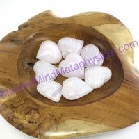 MeldedMind280 ONE(1) Fluorescent Pink Mangano Calcite Heart Stone 51-58mm Love 