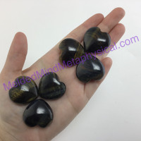 MeldedMind309 ONE(1) Small Blue Tiger's Eye Puffed Heart 28-29mm Love Metaphysic