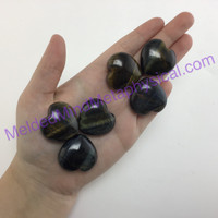 MeldedMind309 ONE(1) Small Blue Tiger's Eye Puffed Heart 28-29mm Love Metaphysic