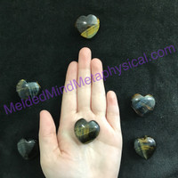 MeldedMind309 ONE(1) Small Blue Tiger's Eye Puffed Heart 28-29mm Love Metaphysic