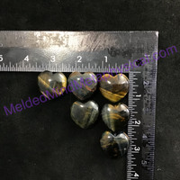 MeldedMind309 ONE(1) Small Blue Tiger's Eye Puffed Heart 28-29mm Love Metaphysic