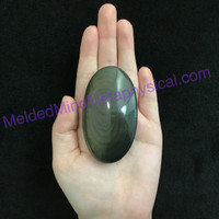 MeldedMind Rainbow Obsidian Palm Stone 2.87in 73mm Smooth Worry Metaphysical 089