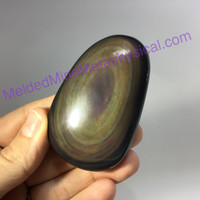 MeldedMind Rainbow Obsidian Palm Stone 2.79in 71mm Smooth Worry Metaphysical 090