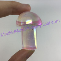 MeldedMind256 Aura Quartz Mushroom Aura Rose Crystal 41mm Fairy Garden