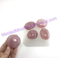 MeldedMind175 One (1) Rose Quartz Palm Stone Pink Crystal Worry Smooth Stone