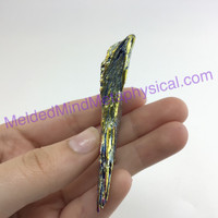 MeldedMind313 Rainbow Titanium Coated Kyanite Blade Pendant 66mm Pre Drilled
