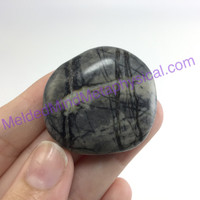 MeldedMind126 Spider Web Picasso Jasper Palm Stone Smooth Worry Healing Energy