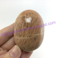 MeldedMind269 Orange Moonstone Palm Stone 53mm Worry Crystal Stone