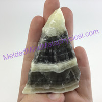 MeldedMind Phantom Banded Zebra Calcite 2.65in Natural Golden Black Crystal 116