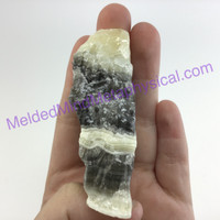 MeldedMind Phantom Banded Zebra Calcite 2.65in Natural Golden Black Crystal 116