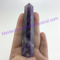 MeldedMind Chevron Amethyst Obelisk 3.4in 88mm Holisitic Crystal Altar Decor 067