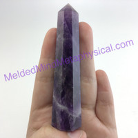 MeldedMind Chevron Amethyst Obelisk 3.4in 88mm Holisitic Crystal Altar Decor 067