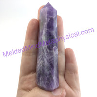 MeldedMind Chevron Amethyst Obelisk 3.3in 85mm Holisitic Crystal Altar Decor 068