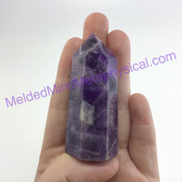 MeldedMind Chevron Amethyst Obelisk 2.5in 63mm Holisitic Crystal Altar Decor 074