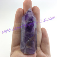 MeldedMind Chevron Amethyst Obelisk 2.5in 63mm Holisitic Crystal Altar Decor 074