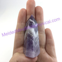 MeldedMind Chevron Amethyst Obelisk 2.2in 56mm Holisitic Crystal Altar Decor 076