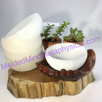 MeldedMind035 One (1) Polished 4in Selenite Bowl Cleansing Crystal Bowl