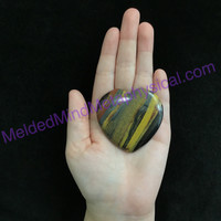 MeldedMind116 Natural Tiger Iron Thumb Stone Heart 54mm Hematite Worry Stone