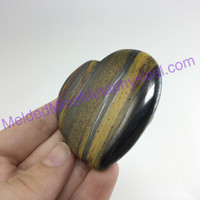 MeldedMind116 Natural Tiger Iron Thumb Stone Heart 54mm Hematite Worry Stone
