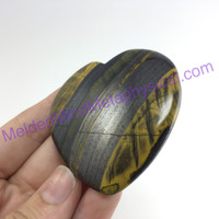 MeldedMind118 Natural Tiger Iron Thumb Stone Heart 54mm Hematite Worry Stone