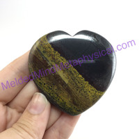 MeldedMind117 Natural Tiger Iron Thumb Stone Heart 53mm Hematite Worry Stone