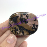 MeldedMind Rhodonite Palm Stone 44mm Smooth Worry Pocket Metaphysical 154