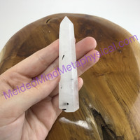 MeldedMind Tourmalinated Quartz Obelisk Tower 85mm Point Crystal 041