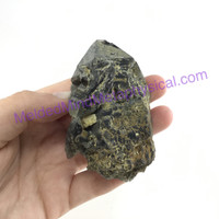 MeldedMind Elestral Black Quartz Crystal Specimen 2.91in 73mm Natural Rough 240