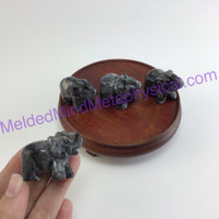 MeldedMind Black Moonstone Elephant 1.42in-1.53in 36mm-39mm Blue Pearl Larvikite