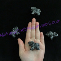 MeldedMind Black Moonstone Elephant 1.42in-1.53in 36mm-39mm Blue Pearl Larvikite