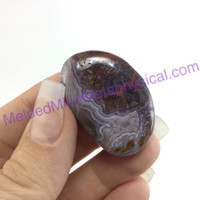 MeldedMind Crazy Lace Agate Palm Stone 1.57in 40mm Laughter Stone Happy Lace 079