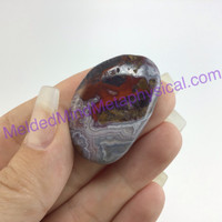 MeldedMind Crazy Lace Agate Palm Stone 1.57in 40mm Laughter Stone Happy Lace 079