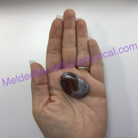 MeldedMind Crazy Lace Agate Palm Stone 1.57in 40mm Laughter Stone Happy Lace 079