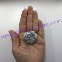 MeldedMind Crazy Lace Agate Palm Stone 1.60in 40mm Laughter Stone Happy Lace 080