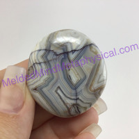 MeldedMind Crazy Lace Agate Palm Stone 1.60in 40mm Laughter Stone Happy Lace 080
