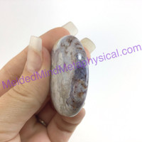 MeldedMind Crazy Lace Agate Palm Stone 1.68in 42mm Laughter Stone Happy Lace 084