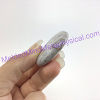 MeldedMind Crazy Lace Agate Palm Stone 1.68in 42mm Laughter Stone Happy Lace 084